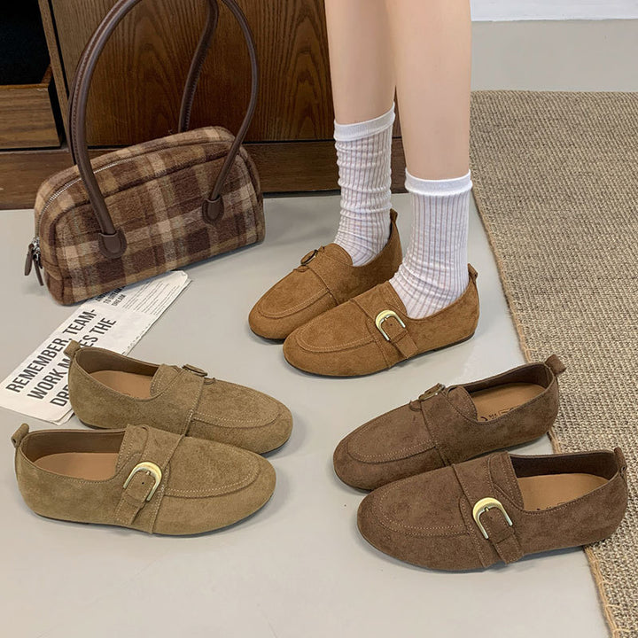 Ladies Elegant Moccasins with Decorative Strap Mune Fashion