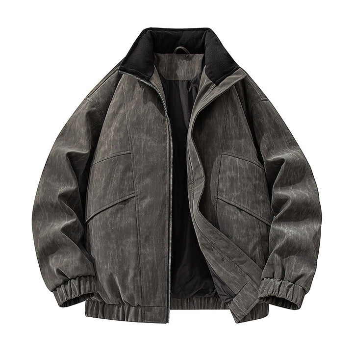 Men's loose functional jacket with stand-up collar and zipper Drune
