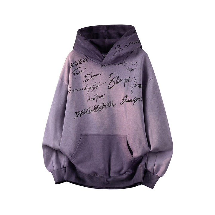 Unisex Oversize Hoodie with handwritten graphic print, kangaroo pocket & ribbed hem Mune Fashion