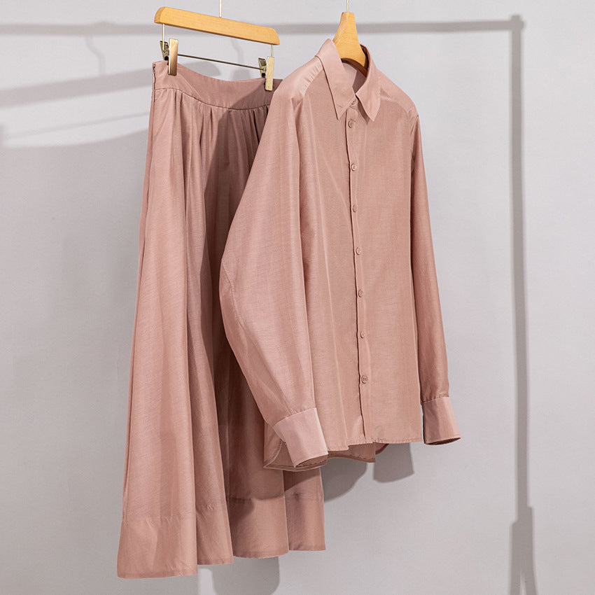 Women Two-Piece Flowing Shirt and Camisole Set Made of Viscose Blend Mune Fashion