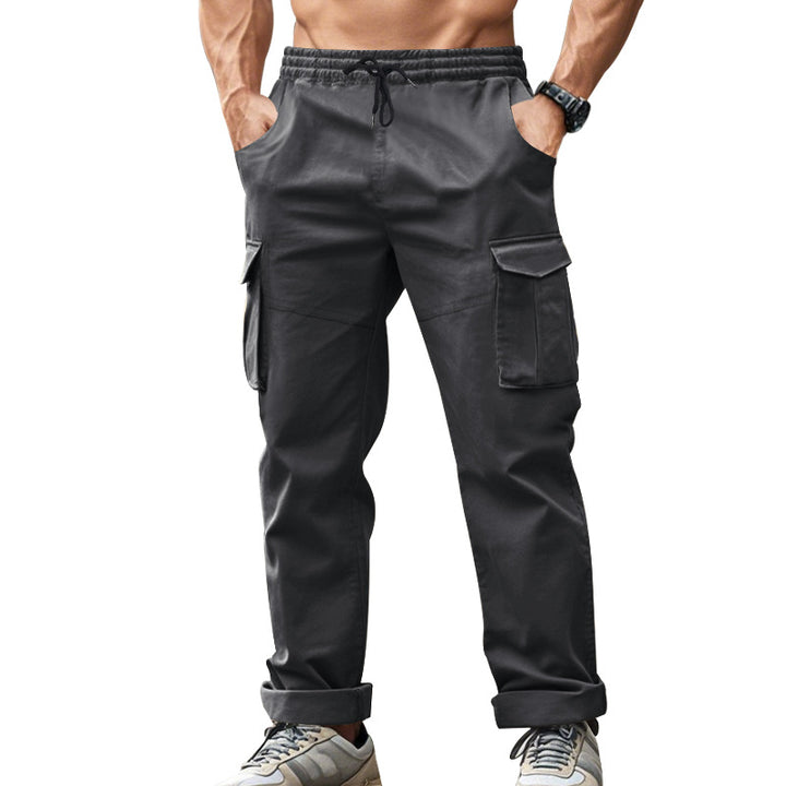 Men's urban cargo chinos in jogging style with elastic drawstring waistband and multifunctional pockets Mune Fashion