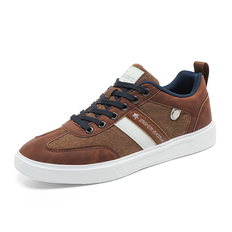 Men's urban canvas and artificial leather sneakers with padded entry and profiled rubber sole Mune Fashion