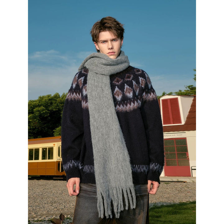 Women's chunky knit sweater with graphic design Mune Fashion