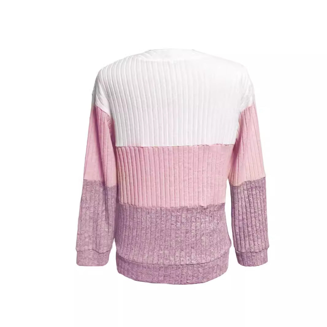 Women's long pullover with ring zipper and color block structure Mune Fashion