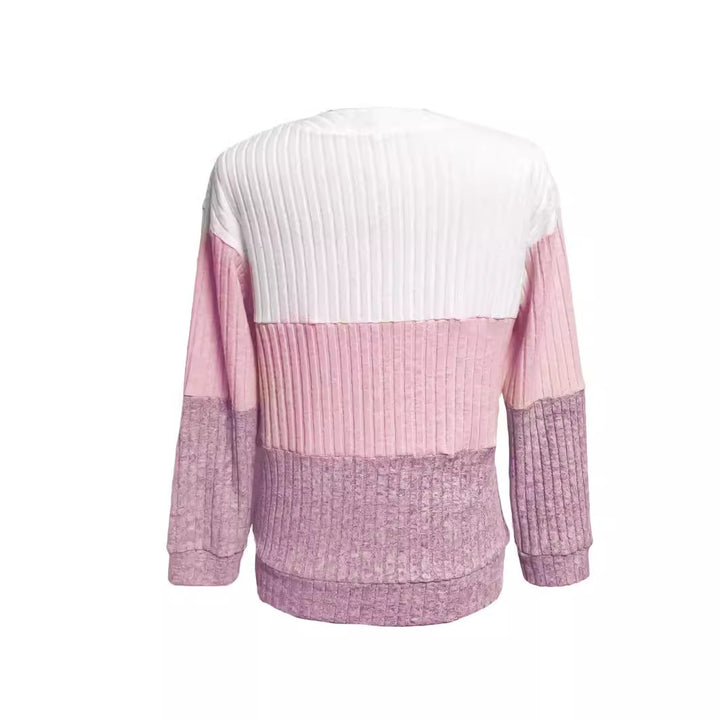 Women's long pullover with ring zipper and color block structure Mune Fashion
