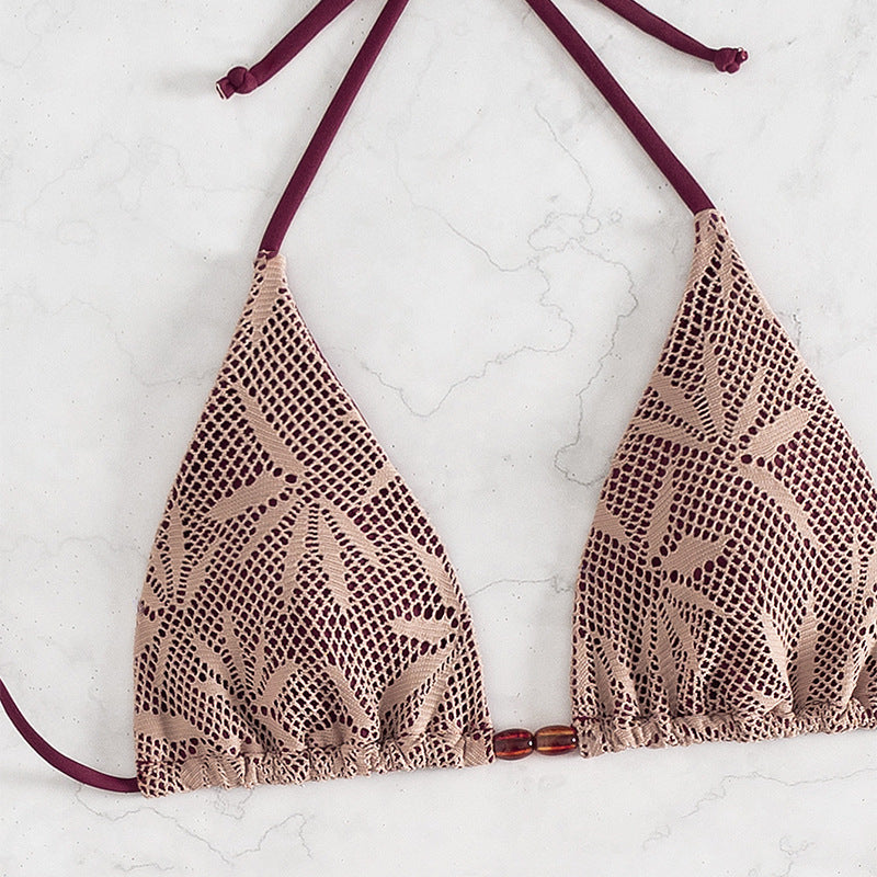 Ladies Bikini set with playful mesh design and adjustable tie straps Mune Fashion