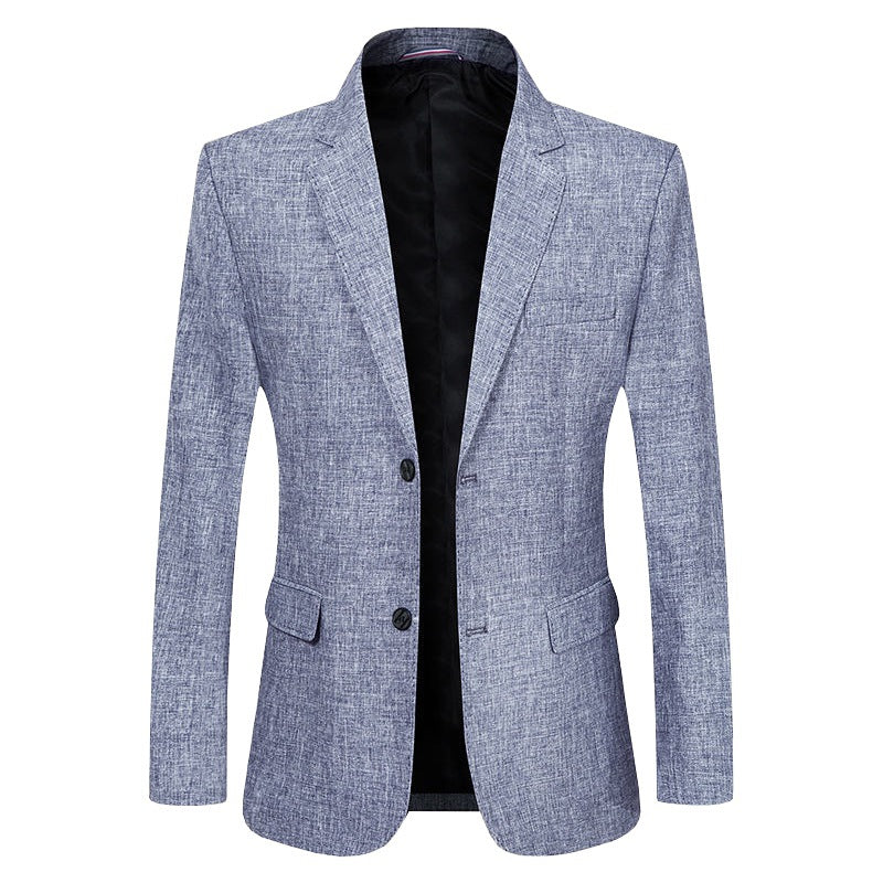 Men's Unstructured Linen Look Blazer with Partial Lining and Flap Pockets Mune Fashion