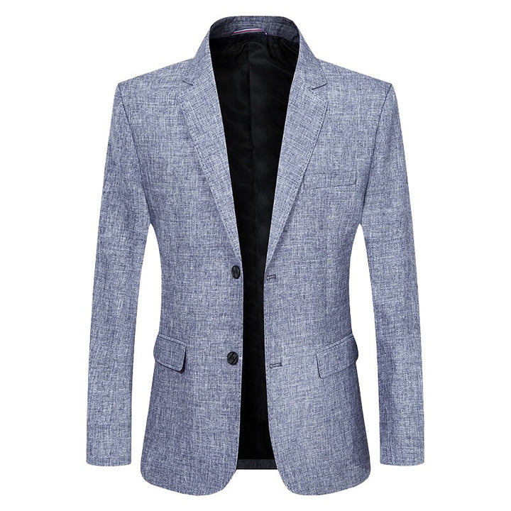Men's Unstructured Linen Look Blazer with Partial Lining and Flap Pockets Mune Fashion