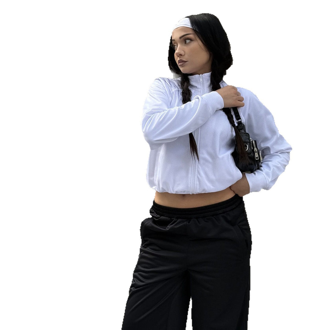 Women's Cropped Training Jacket and High-Waisted Jogging Pants Set made of Functional Polyester Mune Fashion
