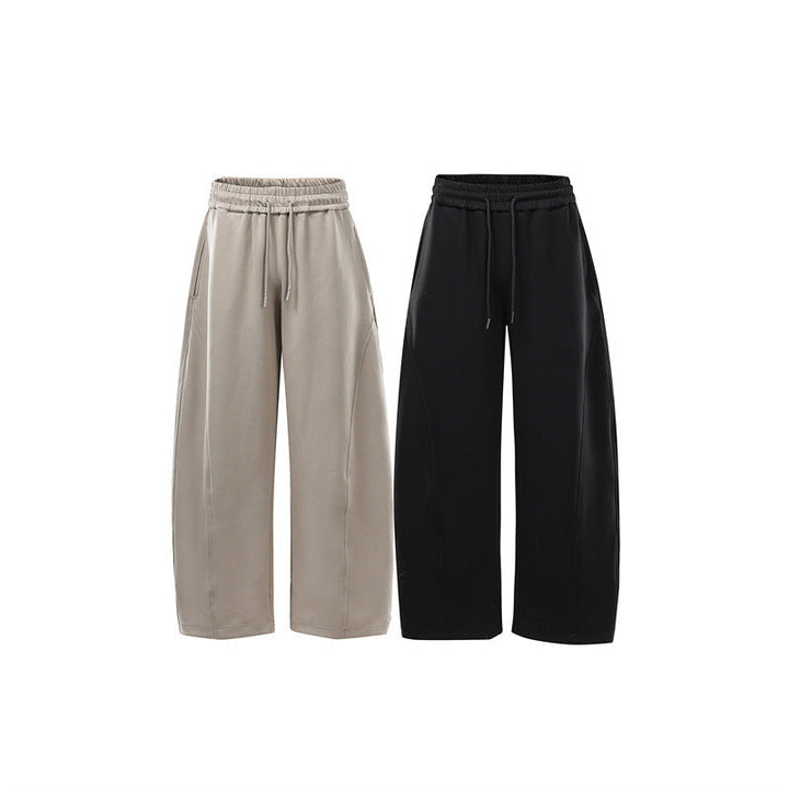 Women's Wide Sweatpants with High Waist, Drawstring and Side Pockets Mune Fashion
