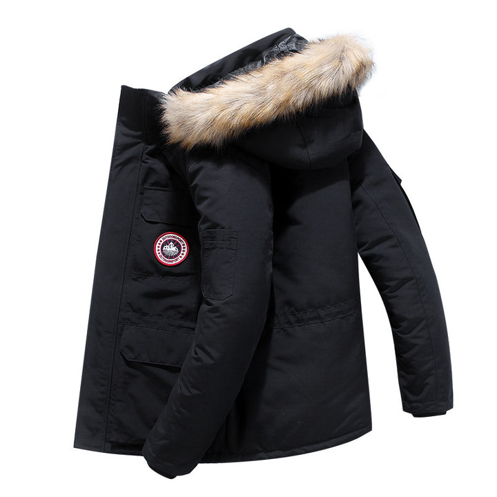 Men's Thermal Insulating Winter Parka with Faux Fur Hood and Functional Lining Mune Fashion