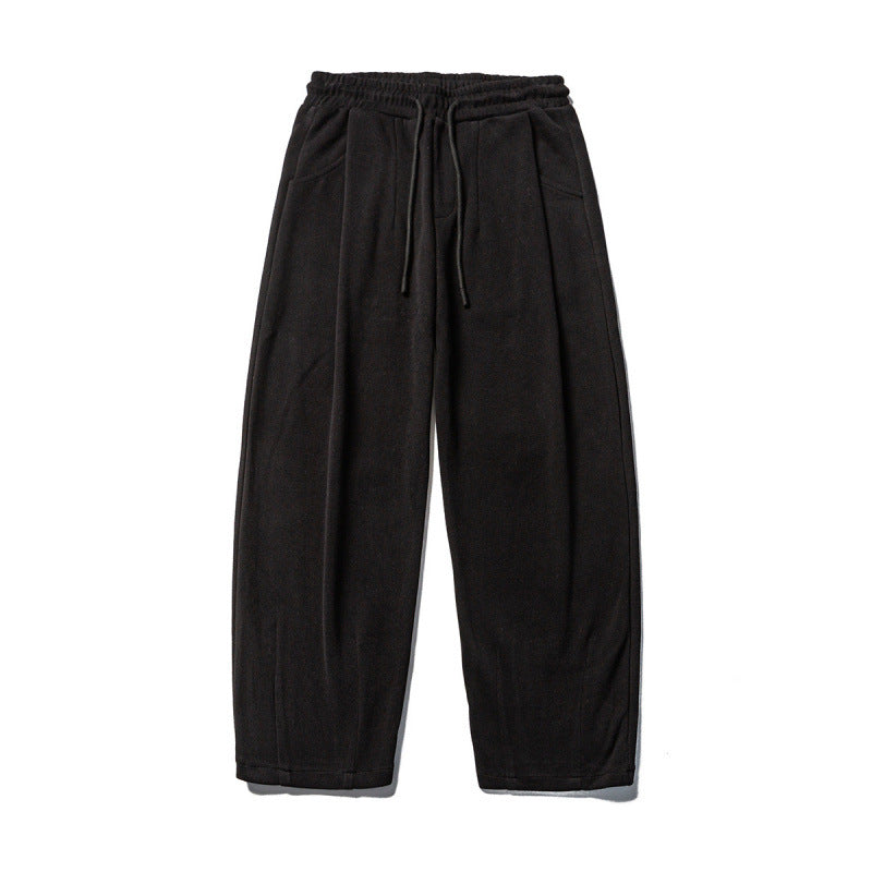 Men's Casual Sweatpants with High Elastic Waistband, Drawstring and Light Tapered Cut Mune Fashion