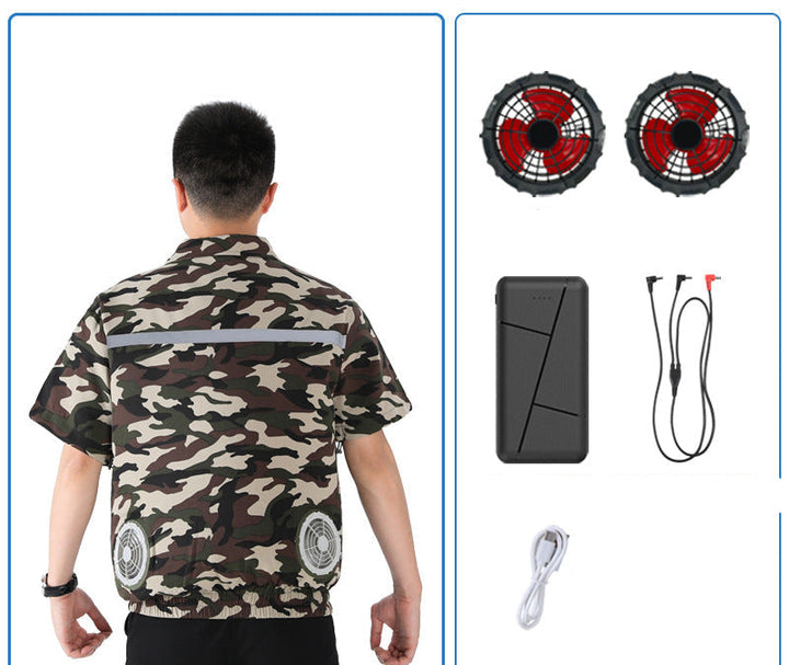 Unisex at twelve volt fan double set with Y connection cable for ventilation jacket Mune Fashion