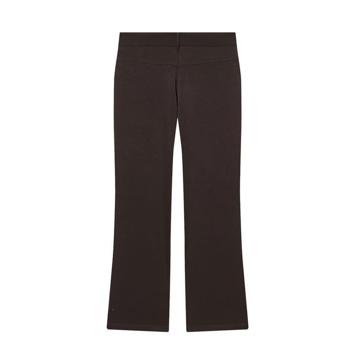 Women High-Waisted Flared Trousers with Belt Loops and Welt Pockets Mune Fashion