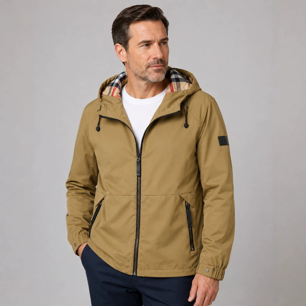 Men's Waterproof Transitional Jacket with Adjustable Hood Closure Mune Fashion