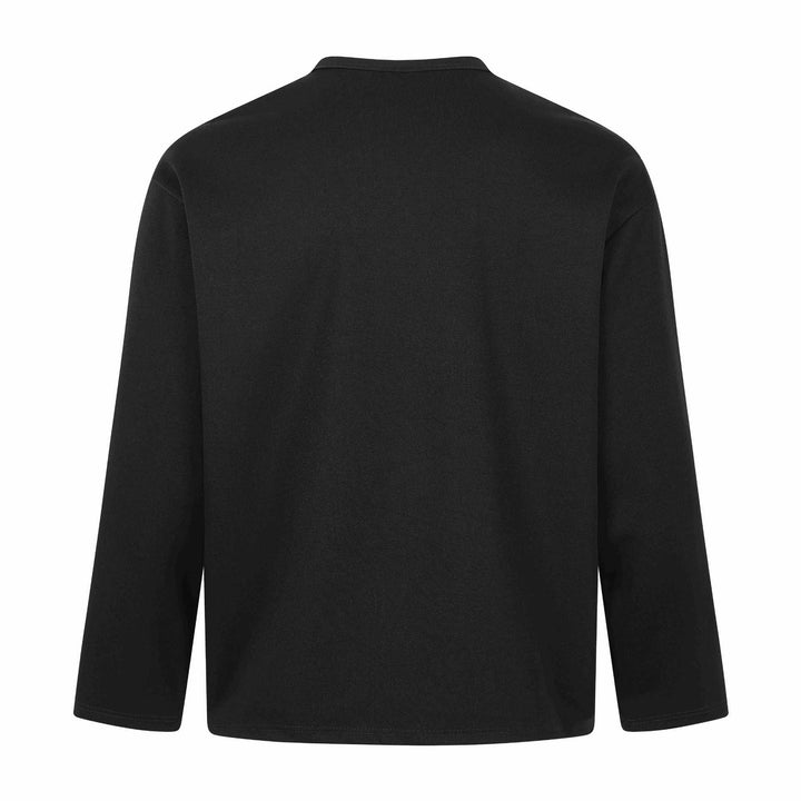 Unisex Oversize Henley Sweatshirt with Notch Collar, 3/4 Sleeves and Print Mune Fashion