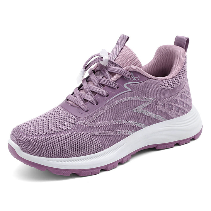Women’s breathable knit running sneakers with quick-lace system, padded EVA midsole and patterned outsole Mune Fashion