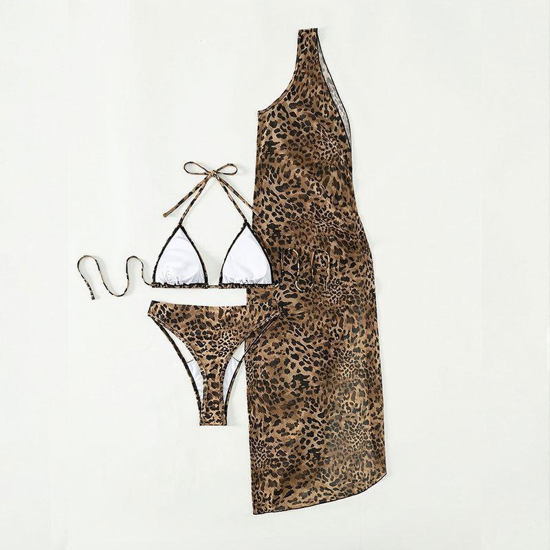 Women Bikini Set with leopard patterned cover Mune Fashion