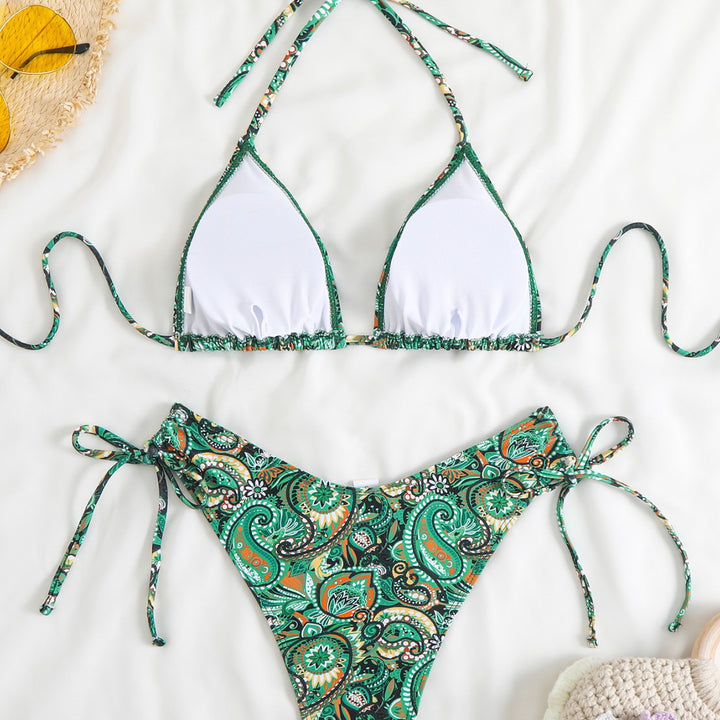 Ladies Bikini set with adjustable triangle top and high cut leg Mune Fashion