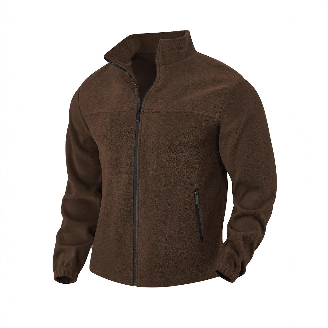 Men's fleece jacket with zipper, stand-up collar and zip pockets Mune Fashion