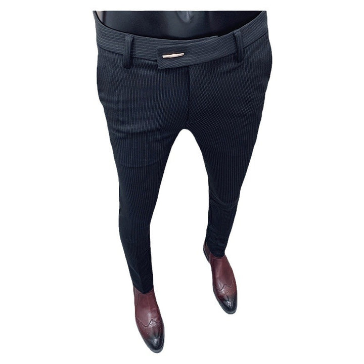 Men's narrow cut pinstripe suit trousers with a slim tapering leg Mune Fashion