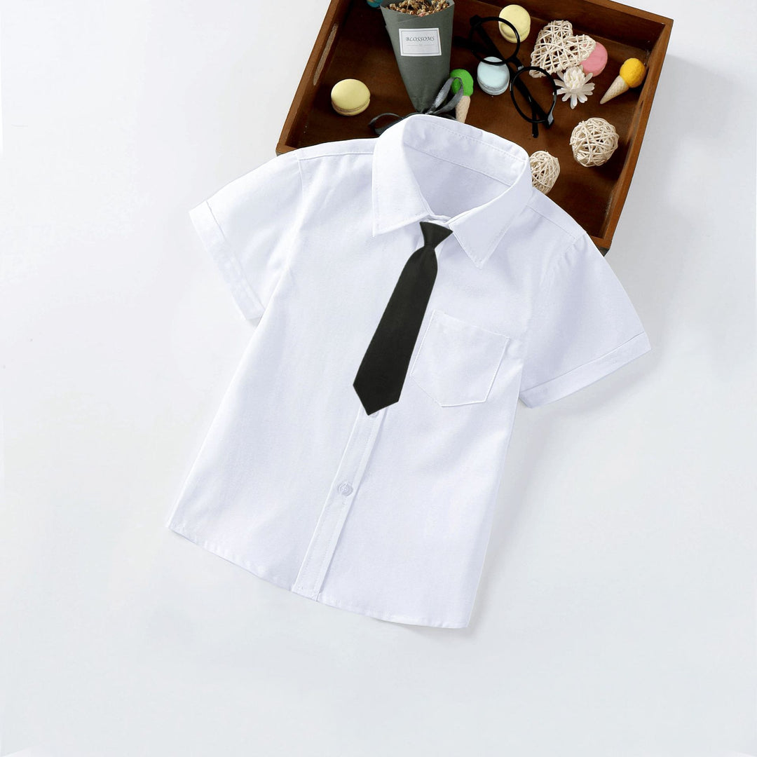 Children's short-sleeve shirt with collar and tie Mune Fashion