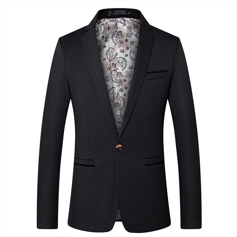 Men's slim single-breasted blazer with notched lapel and contrasting inner lining Mune Fashion