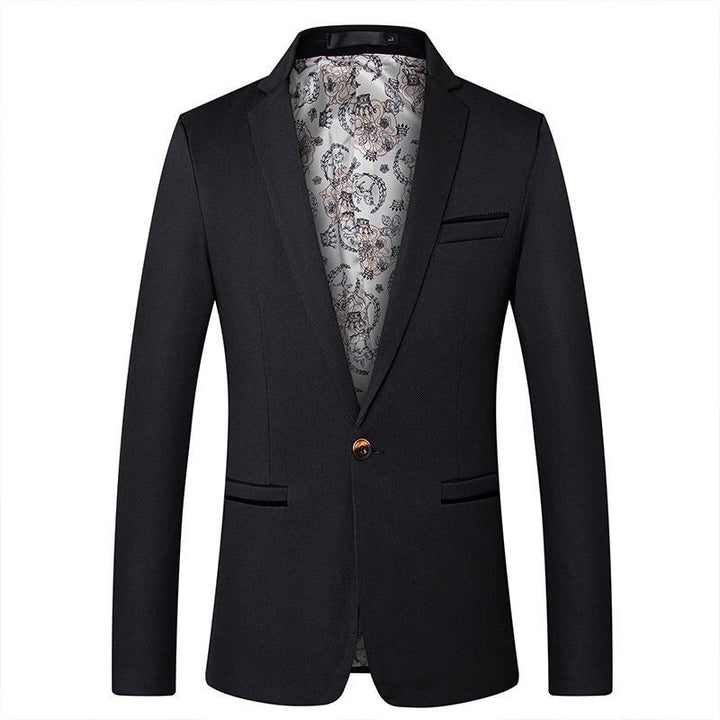 Men's slim single-breasted blazer with notched lapel and contrasting inner lining Mune Fashion