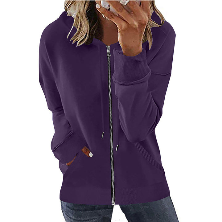 Women's hooded jacket with full zipper, kangaroo pockets and elastic cuffs Mune Fashion