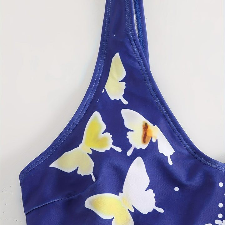 Women's Colorful Printed Swimsuit with Matching Wrap Skirt Mune Fashion