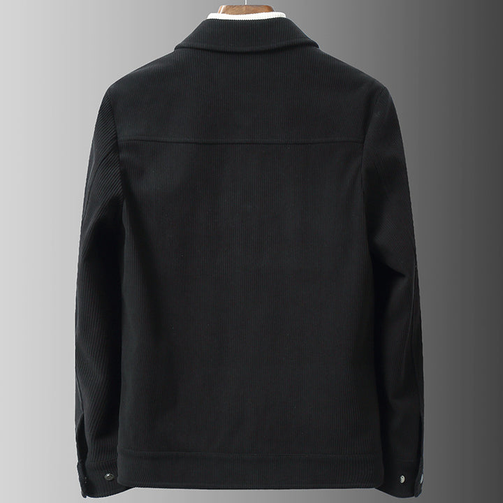 Men's structured corduroy transitional jacket with snap button front and patch pockets Mune Fashion