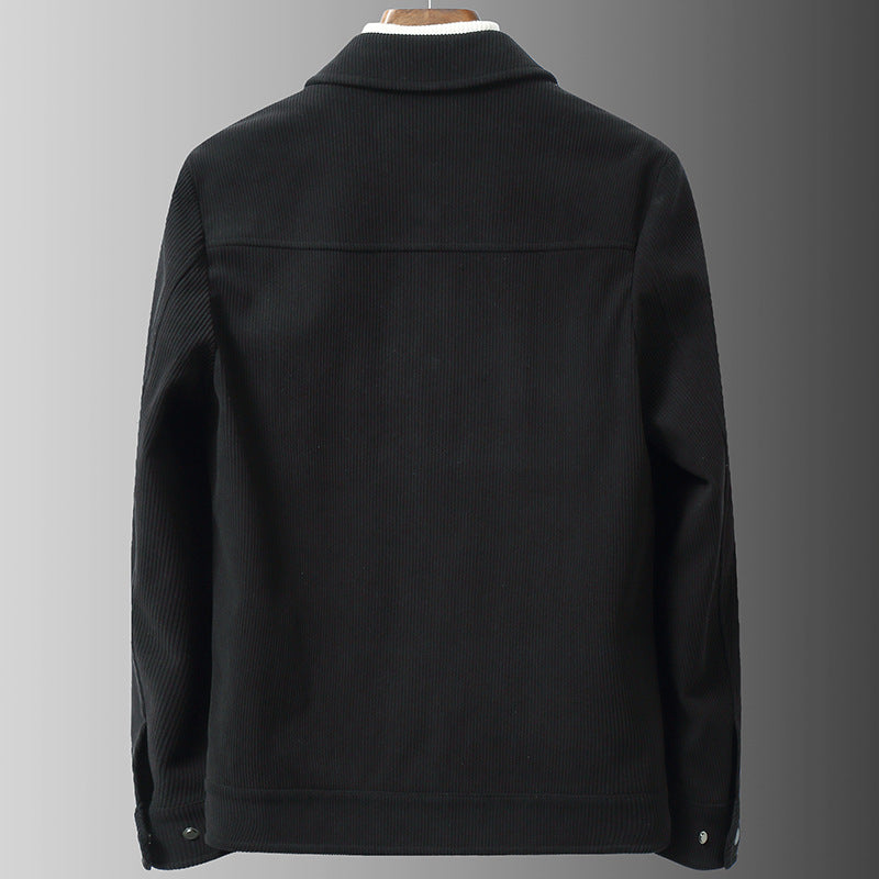 Men's cord jacket with utility pockets and snap button closure Mune Fashion