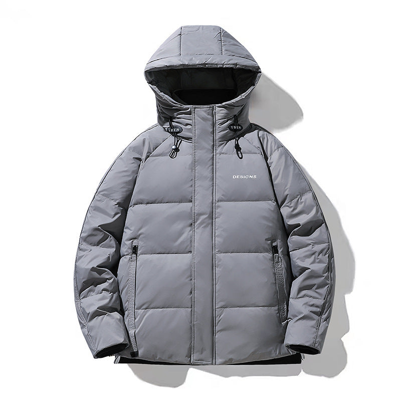 Men's Padded Hooded Jacket with Thermal Insulation and Stand-Up Collar Mune Fashion