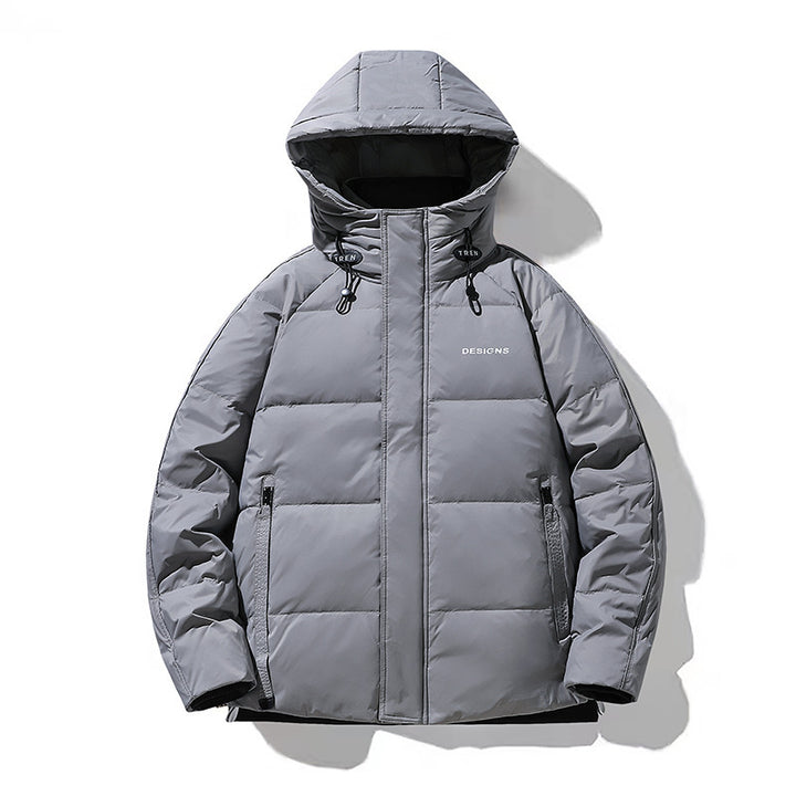 Men's Padded Hooded Jacket with Thermal Insulation and Stand-Up Collar Mune Fashion