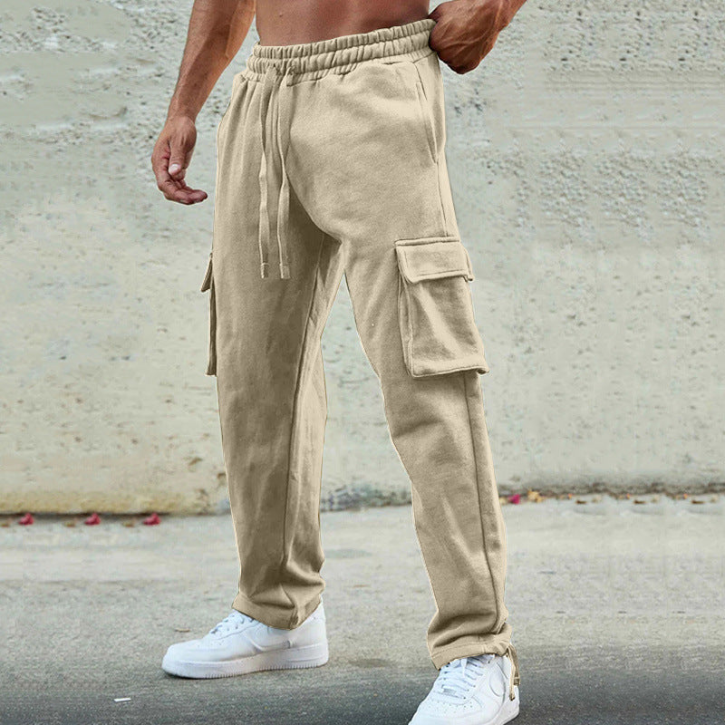 Men's cargo sweatpants in relaxed fit with large flap pockets and drawstring Mune Fashion