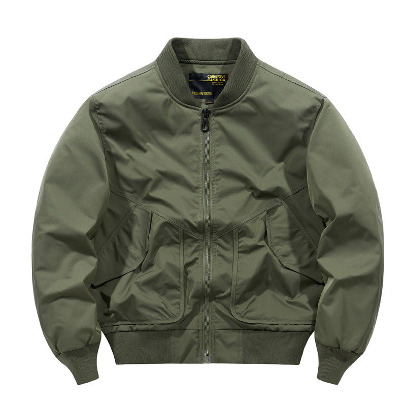 Men's Oversized Nylon Bomber Jacket with distinctive flap pockets and ribbed cuffs Mune Fashion