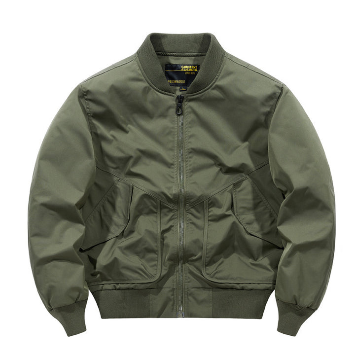 Men's Oversized Nylon Bomber Jacket with distinctive flap pockets and ribbed cuffs Mune Fashion