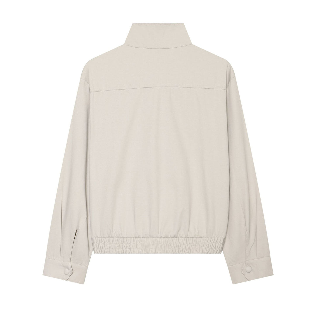 Women's short bomber jacket with stand-up collar and utility pockets Mune Fashion