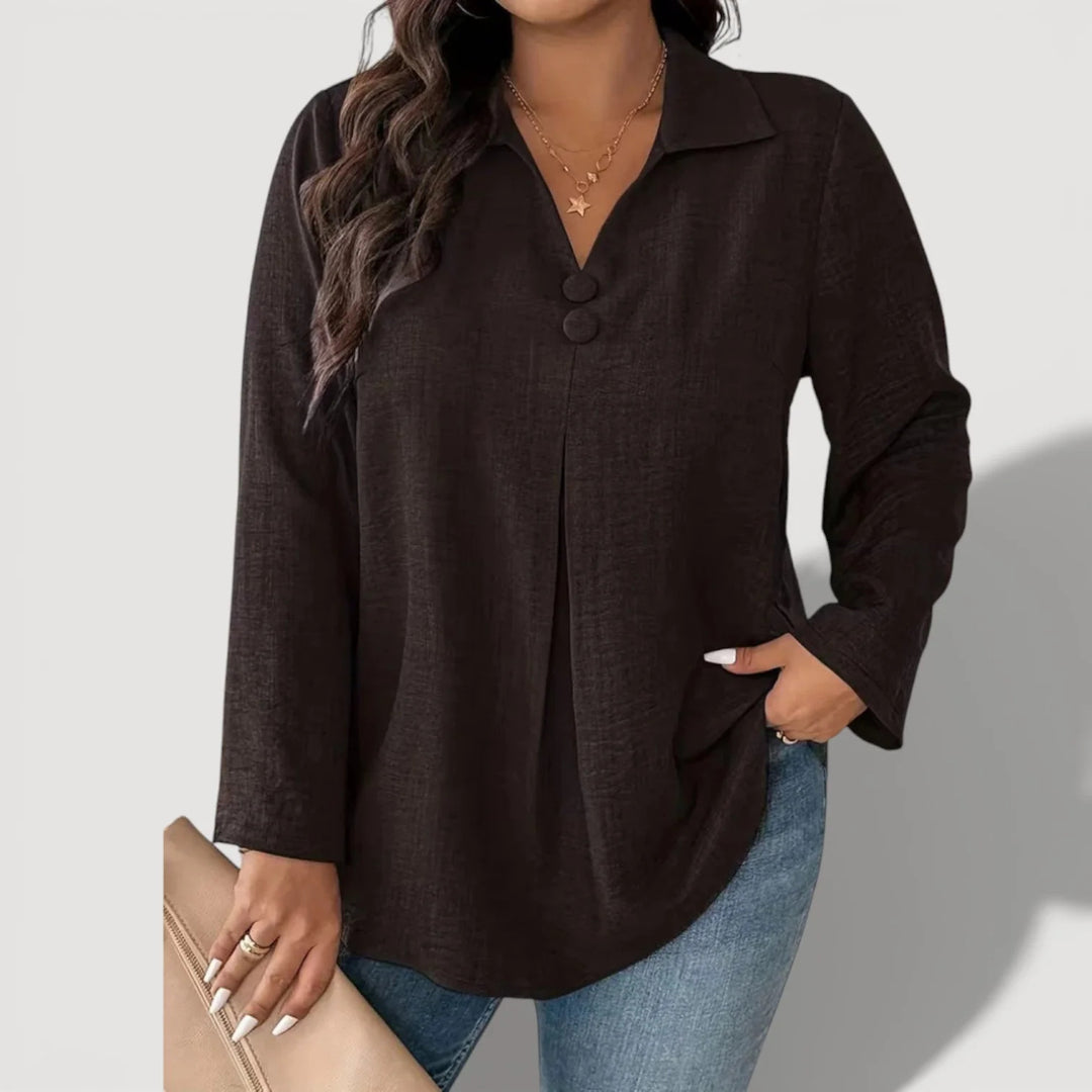 Women's Elegant Long Sleeve Shirt with Button Details