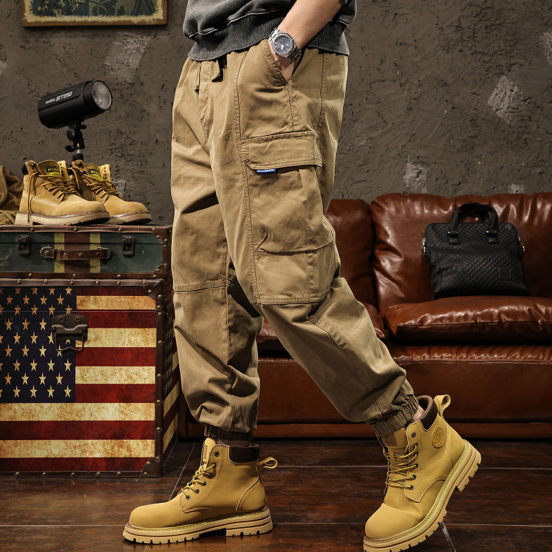 Men's cargo pants with elastic waistband and practical side pockets Mune Fashion