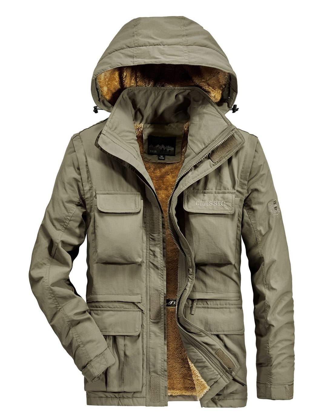 Men's Expedition Field Parka with full teddy lining, adjustable hood, and multiple cargo pockets Mune Fashion