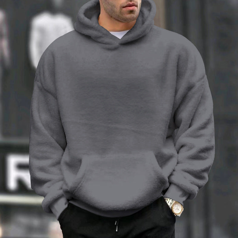 Men's oversized fleece hoodie with kangaroo pocket and dropped shoulders Mune Fashion