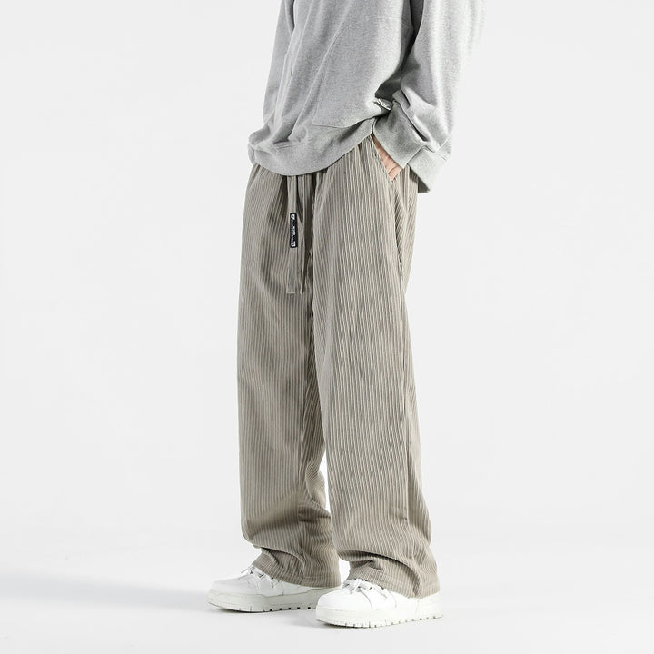 Men Wide-Cut Stripe Steel Pants Mune Fashion