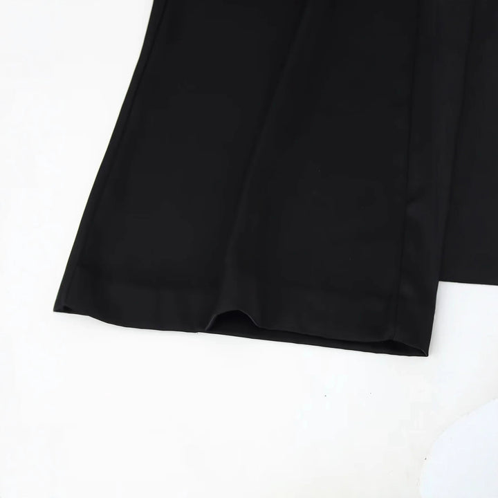 Women's wrap palazzo pants with integrated skirt layer, high waist and wide leg Mune Fashion