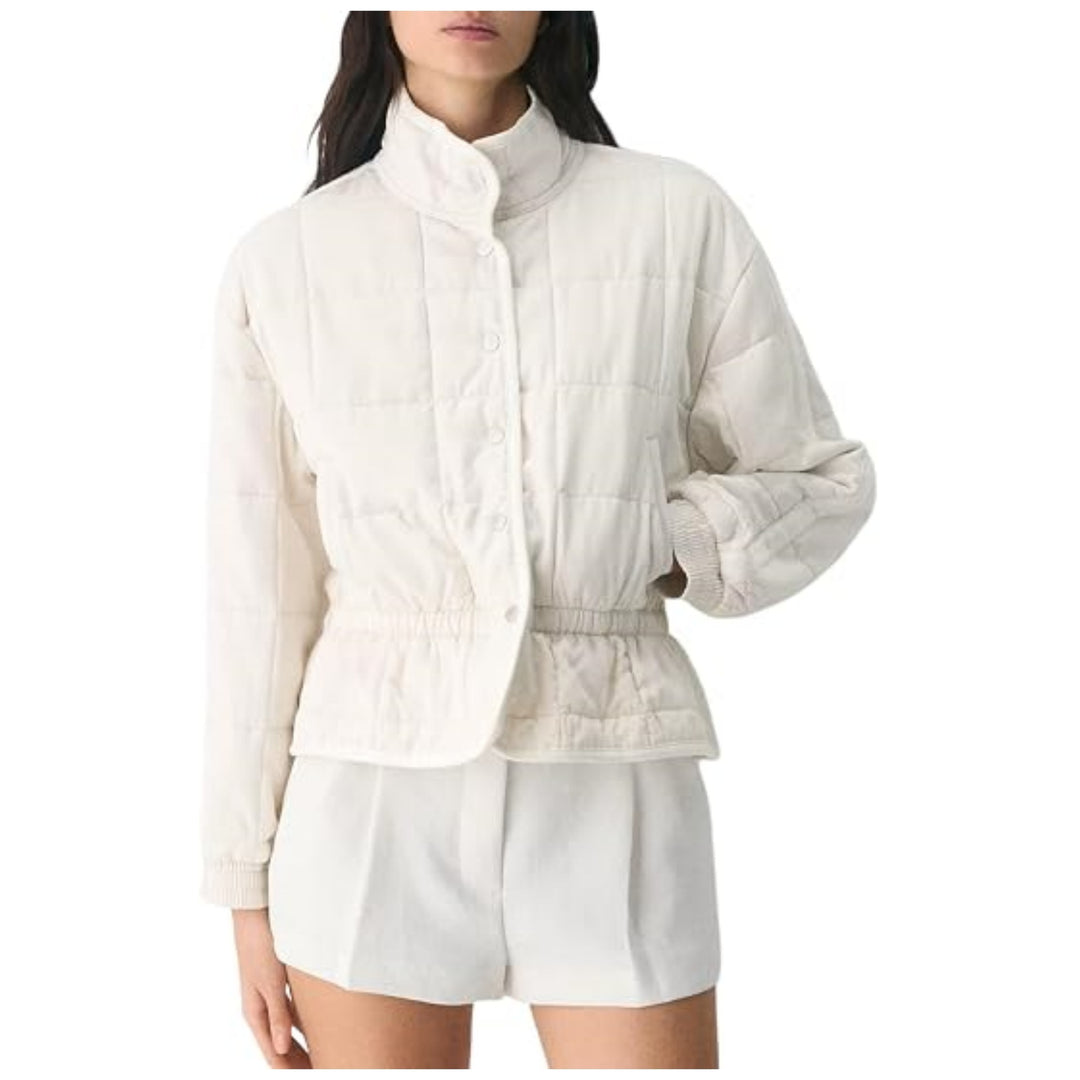 Women’s quilted jacket with stand-up collar and fitted elastic waistband Mune Fashion