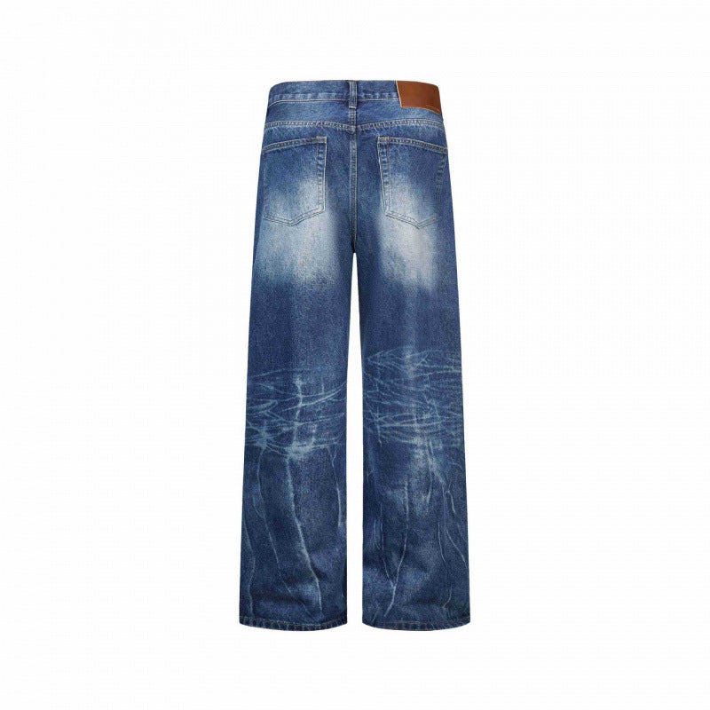 Women Wide-Cut High-Waist Jeans with Used Effect, Distressed Details, and Five-Pocket Cut Mune Fashion