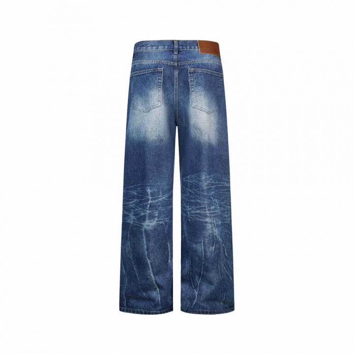 Women Wide-Cut High-Waist Jeans with Used Effect, Distressed Details, and Five-Pocket Cut Mune Fashion