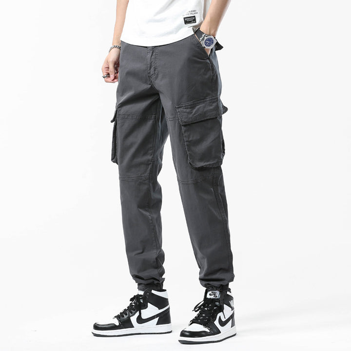 Herren Cargo-Joggerhose mit Kniepasse, elastischem Knöchelsaum und Großvolumigen Klappentaschen Mune Fashion