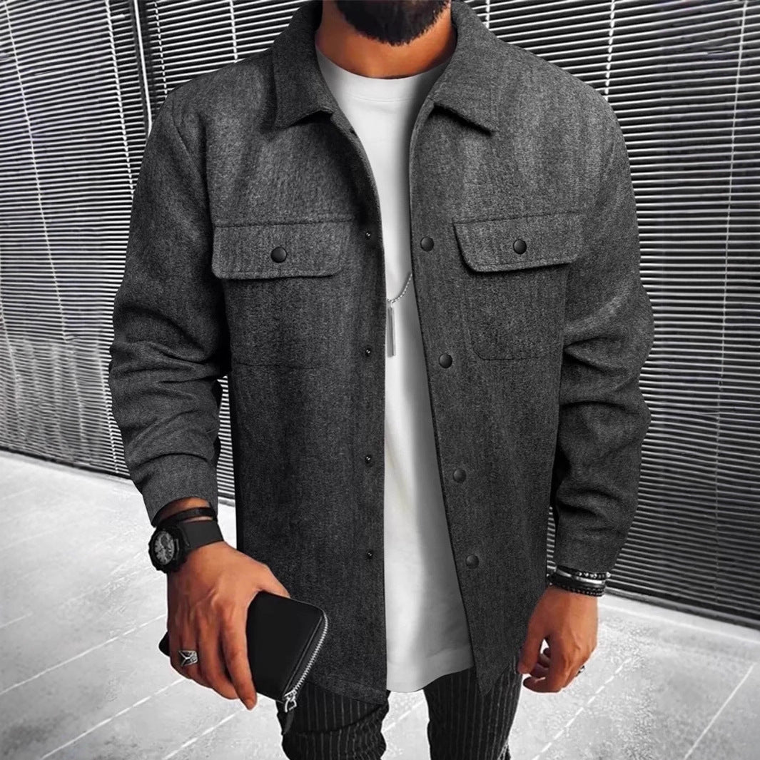 Men's Fashion Shirt Jacket with Practical Pockets