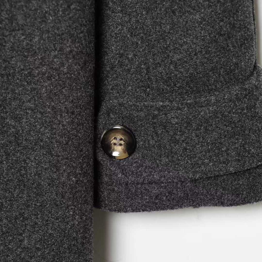 Women Longline Coat with Funnel Collar and Minimalist Front Button Placket Mune Fashion